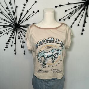Ford Bronco baby tee Y2K graphic cropped western cowgirl top